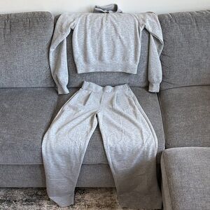 Dynamite Heather Gray Zip-Up Set
